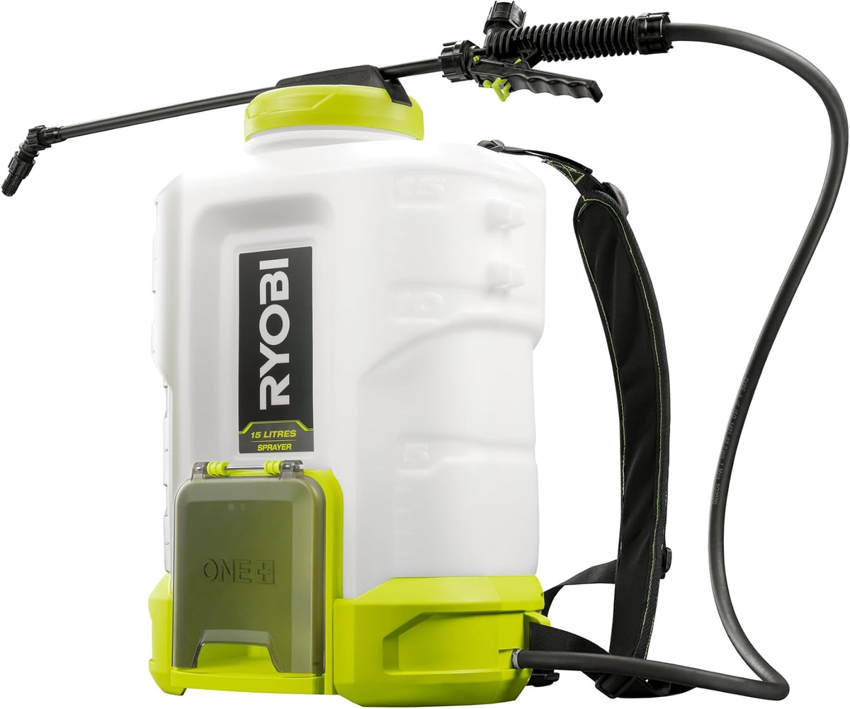 RYOBI pulvérisateur, 18 V, 1 l, 1,8 l, 15 L, Blanc/Gris, à Dos - jusqu'à 6, 2 Bars - débit /Min à /Min - réservoir - Vendu sans Batterie ni Chargeur