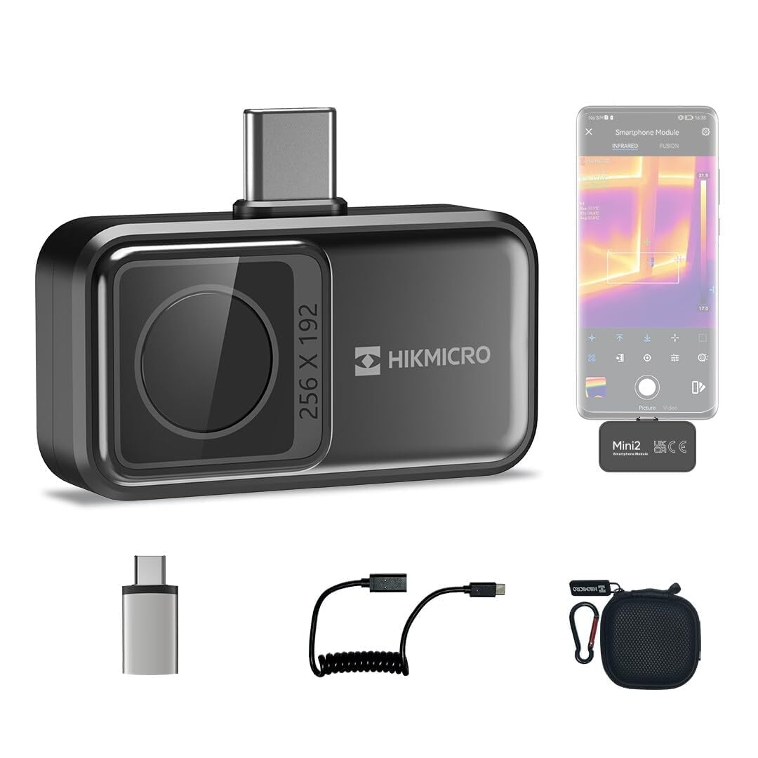 HIKMICRO Imageurs thermiques, 256 x 192, Noir/Gris, Mini2 Caméra thermique Android, résolution IR, caméra thermique
