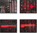 EBERTH Ensembles d'outils, bleu / noir, Set d'outils pour servante d'atelier (134 pièces, carbure de tungstène