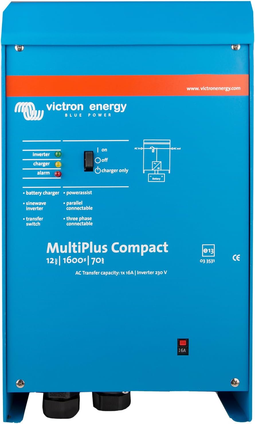 Victron Energy épilateur à lumière pulsée, 230 V, Bleu, MultiPlus 1600 VA 12 Volt Onde sinusoïdale Pure Chargeur de Batterie 70 amp