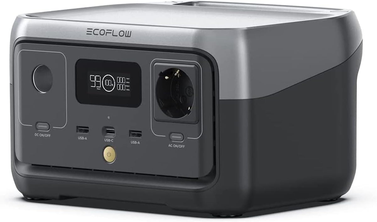 EF ECOFLOW groupe électrogène, 256 Wh, 600 W, Noir/Gris, Station électrique portable RIVER 2, batterie LiFeP04