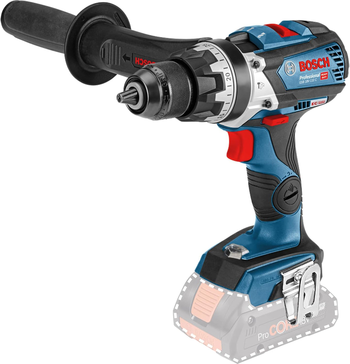 Bosch Professional perceuse-visseuse, 18 V, Noir/Gris, System à percussion sans-fil GSB -110 C (couple maxi de 110 Nm)