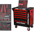 armoire Royaltronic, Rouge/Noir, Servante d'atelier RT6X6 avec 6 tiroirs remplis d'outils