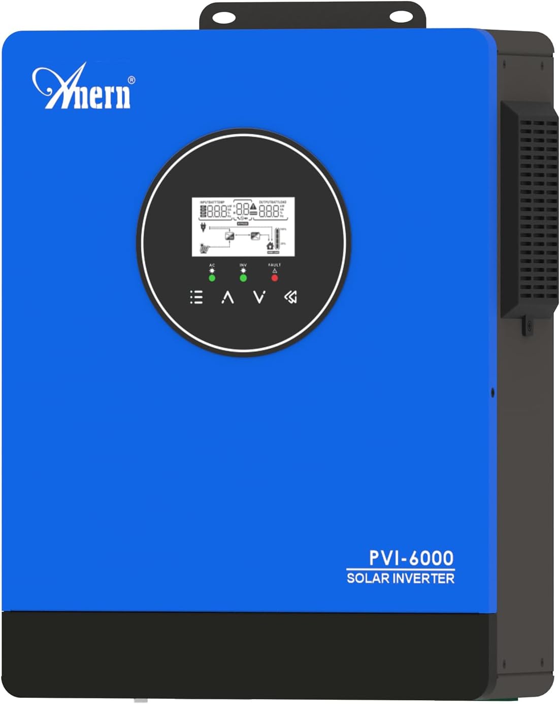 Anern onduleur, 6 kW/10 kW, 6KW, 220 V, 240 V, 450 V, Bleu/Noir, Solaire - CA intégré 2 MPPT Fonction CT Convertisseur