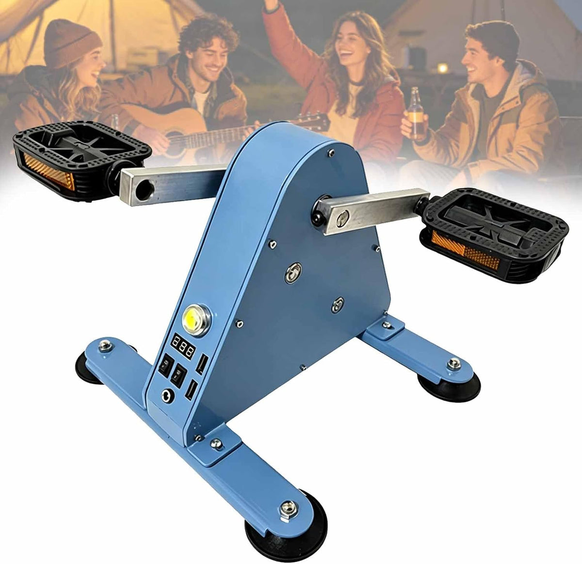 LIULIQ groupe électrogène, 250 × 240 × 213 mm, 100 W, 35 V, Bleu/Orange, Générateur À Pédale De avec 2 Ports USB À Charge Rapide