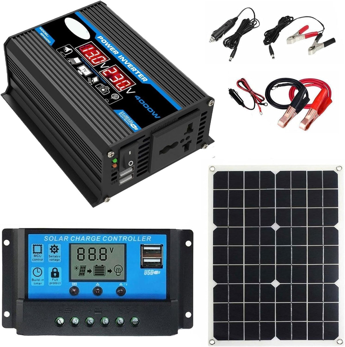 SXYKXYDL panneau solaire, 42 × 28 × 2,5 mm, 50 W ± 5 %, Conversion intelligente automatique 12 V/24 V CC, 4000 W, 18 W, Substrat en aluminium