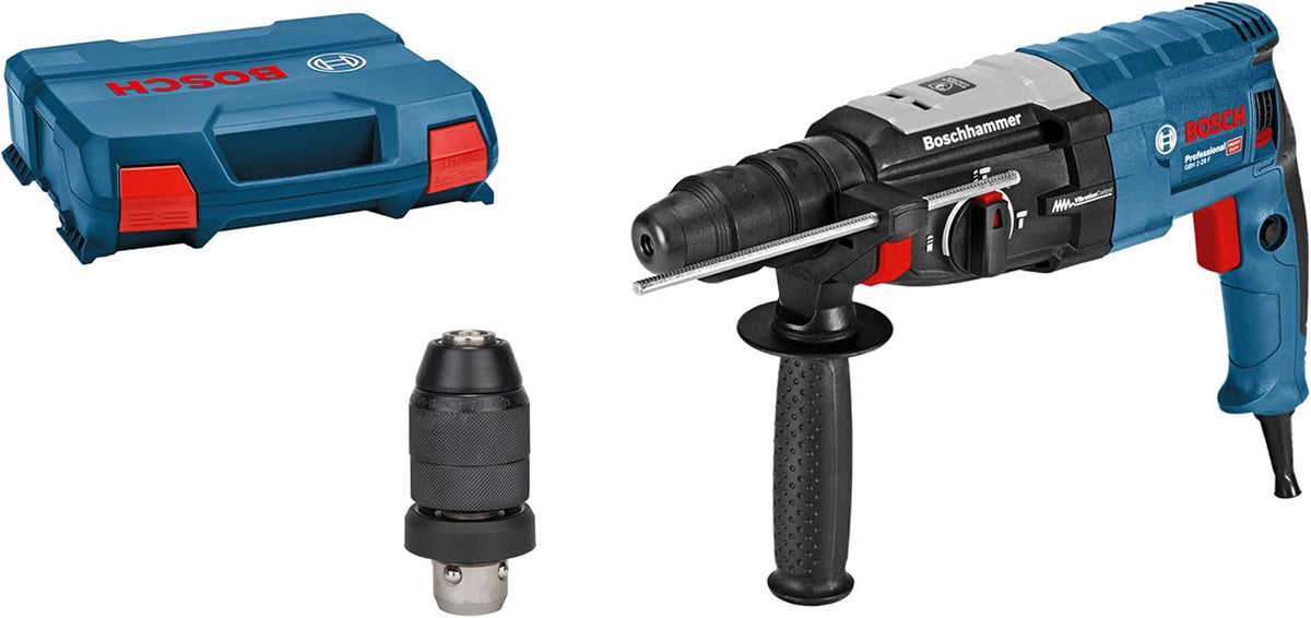 Bosch Professional Marteaux perforateurs, 210 mm, Bleu/Noir, perforateur GBH 2-28 F (avec poignée auxiliaire
