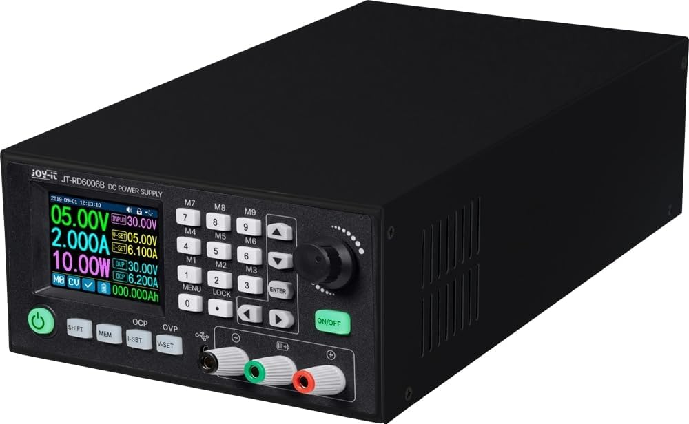 Joy-it Blocs d'alimentation, 60 V, 360 W, Noir, Bloc d'alimentation de laboratoire JT-RD6006-C-B, réglable