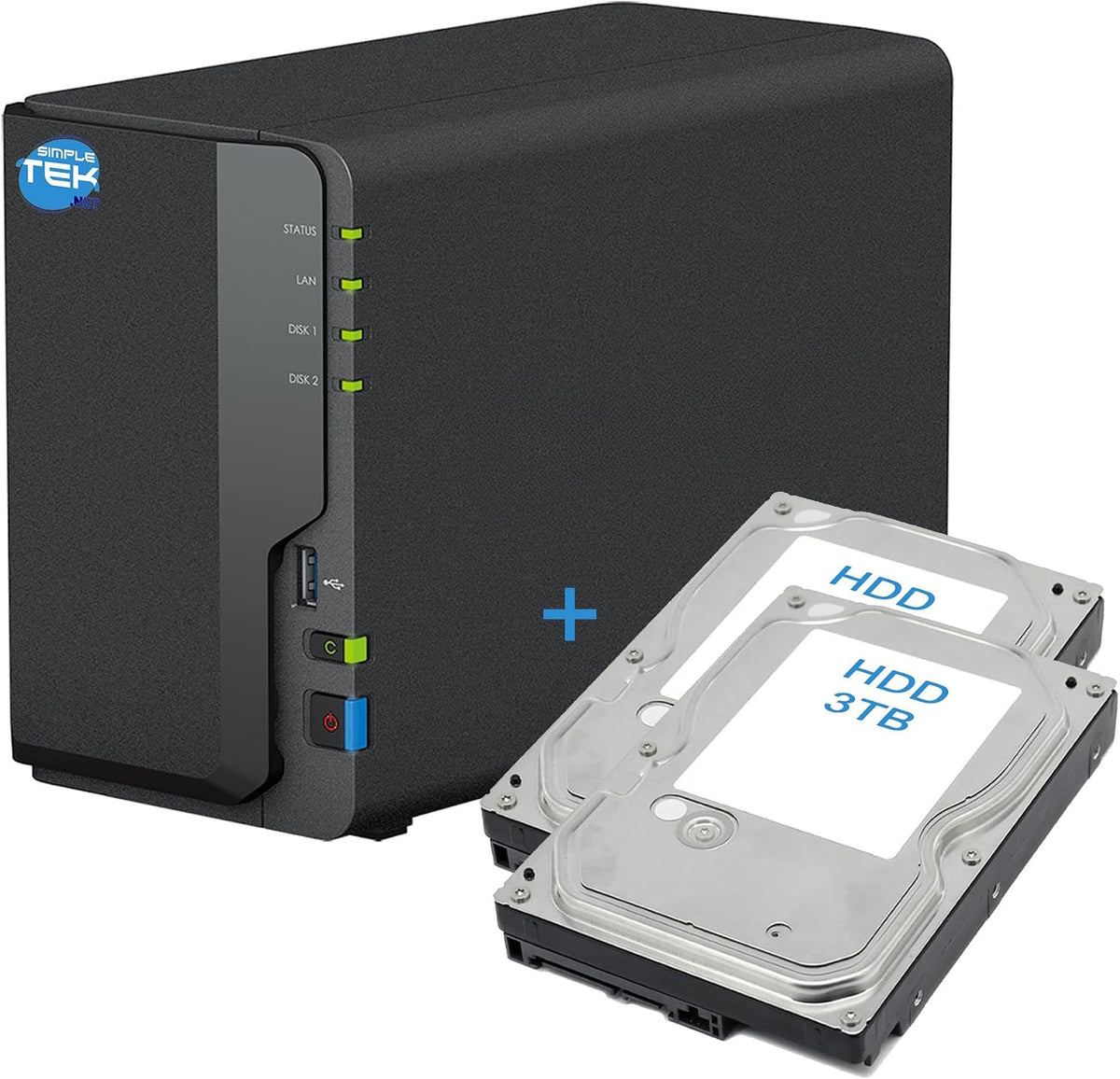 SIMPLETEK Serveurs, Noir/Gris, Gigabit Ethernet LAN, copie USB, 2 Go DDR4