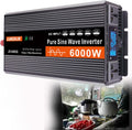 lwjunmm onduleur, 3000 W, 4000 W, 5000 W, 6000 W, 12 V, alliage d'aluminium et cuivre, Gris/Noir, Convertisseur Pur Sinus 24 V 48 V 60 V vers 110