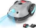 YARDCARE Tondeuses robot, Gris/Bleu, V100 Robot Tondeuse sans Fil avec Navigation Visuelle, Détection d'obstacles 150