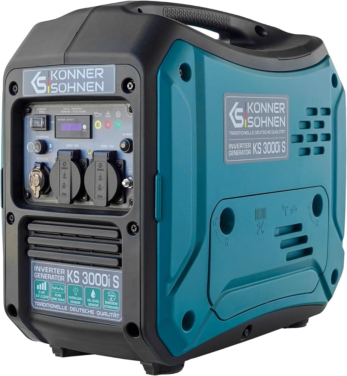 K&S Könner&Söhnen groupe électrogène, 230 V., 3000 W, 3,3 kW, Bleu/Noir, Générateur onduleur KS 3000i S avec puissance maximale