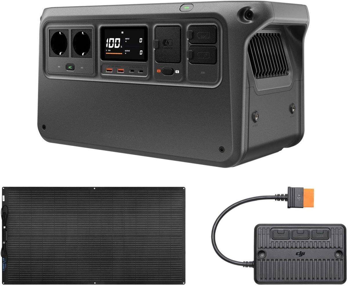 DJI groupe électrogène, 024 Wh, 600 W, 200 W, Noir/Gris, Power 1000 V2, Station électrique portable, batterie LFP de 1