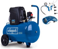 Scheppach Compresseurs d'air, 1500 W, 50 L, Bleu/Blanc, Compresseur d'air HC63- - - 14 accessoires inclus