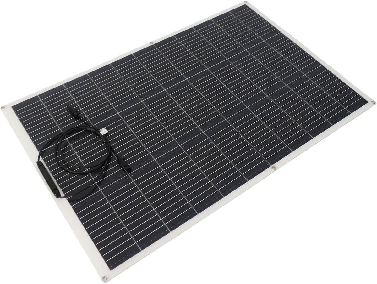 KUIDAMOS panneau solaire, 200 W, 41x26, PET, ETFE, Noir/Blanc, Flexible, Chargeur étanche Léger pour Camping-Car Bateaux Extérieur Pouces