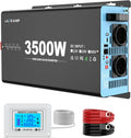 OLTEANP convertisseur de tension, 3500 W, 7000 W, 12v, 230v, Noir/Bleu, Onduleur / à Onde Sinusoïdale Pure Onduleur De Voiture Avec 2 Prises Ac