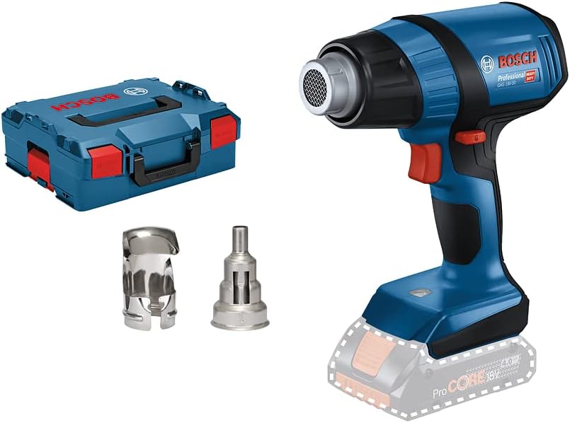 Bosch Professional Décapeurs thermiques, 18 V, 32 x 33 mm, 9 mm, Bleu/Gris, System décapeur thermique sans-fil GHG -50 (avec buse à réflecteur