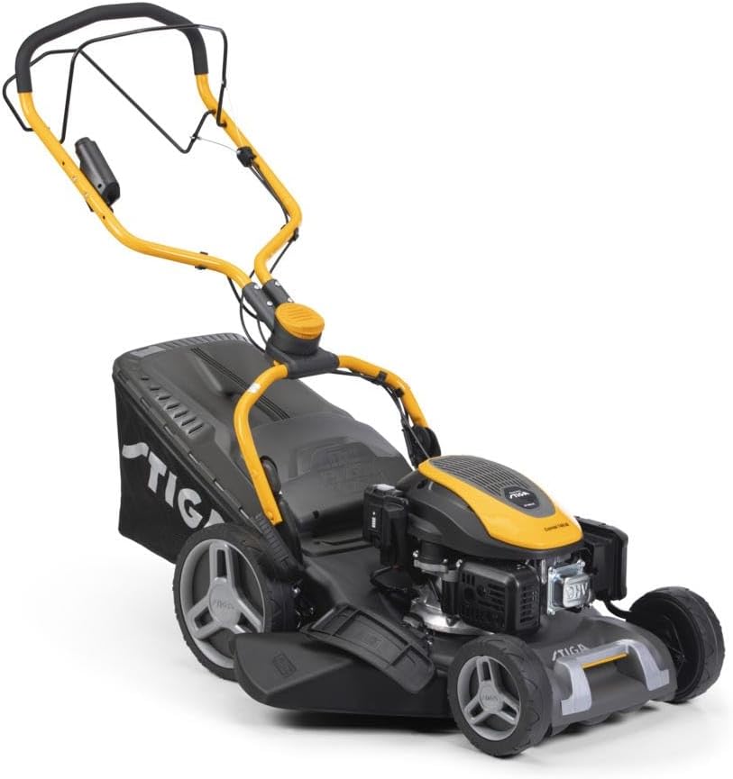 STIGA tondeuse à gazon, 60 l, Noir/Blanc, Combi 748 SE Tondeuse à Essence, automotrice, Moteur 139 CC avec démarrage électrique
