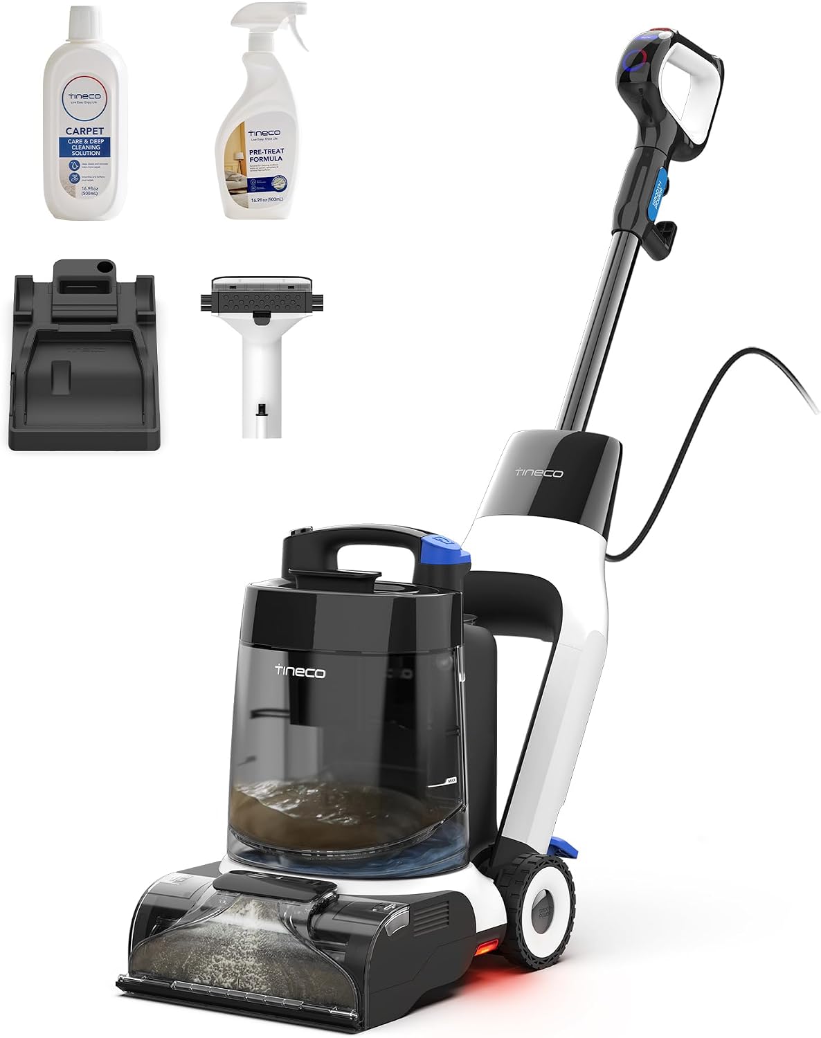 Tineco nettoyeur de tapis, 130 W, Noir/Gris, Carpet One Cruiser Shampouineuse et FlashDry