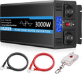 JIGUUN convertisseur de tension, 3000 W, 24 V, 220 V, Noir/Bleu, Convertisseur Pur Sinus