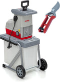 Ikra broyeur, Gris/Blanc, de jardin électrique à rouleaux ILH 3000A, sécateur inclus
