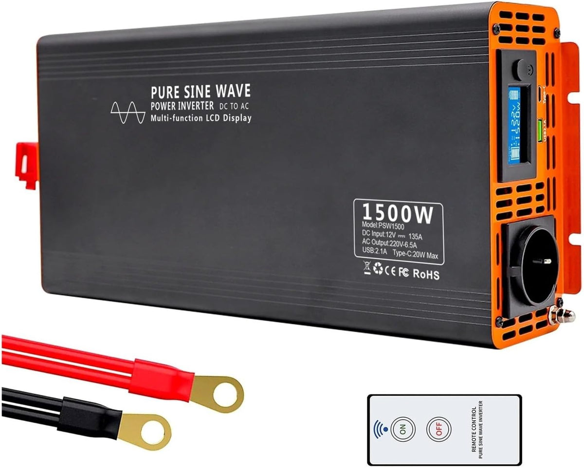 BWVMVB onduleur, 4000 W, 12 V, 24 V, 36 V, 48 V, La coque robuste offre une protection fiable contre les chutes et les impacts pour prolonger la